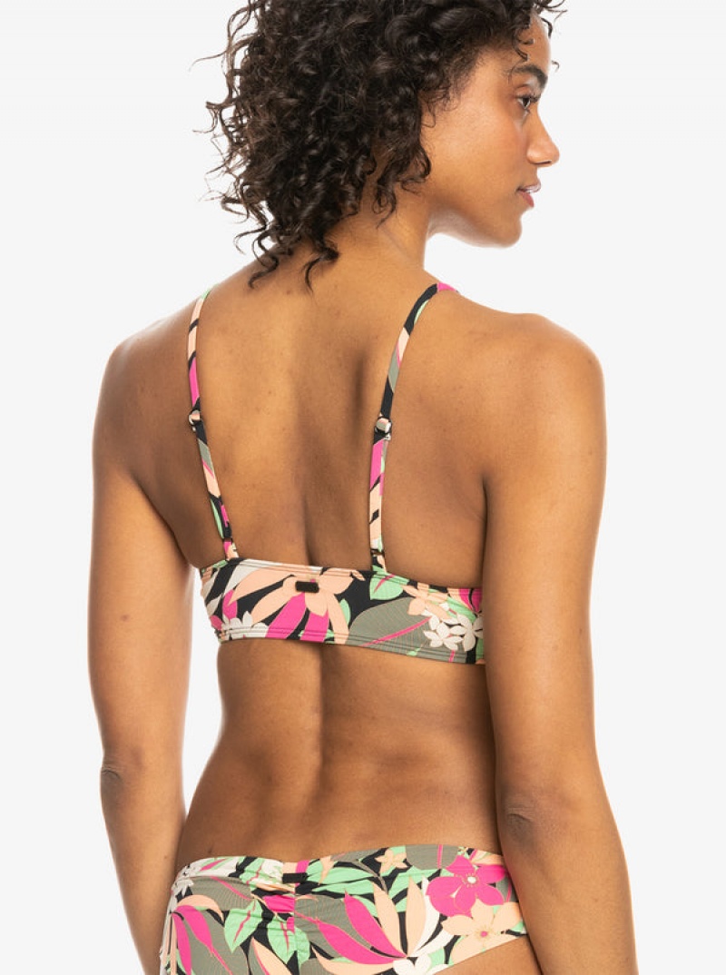 Roxy Printed Beach Classics Bra Bikini Tops | 70924-HIQZ