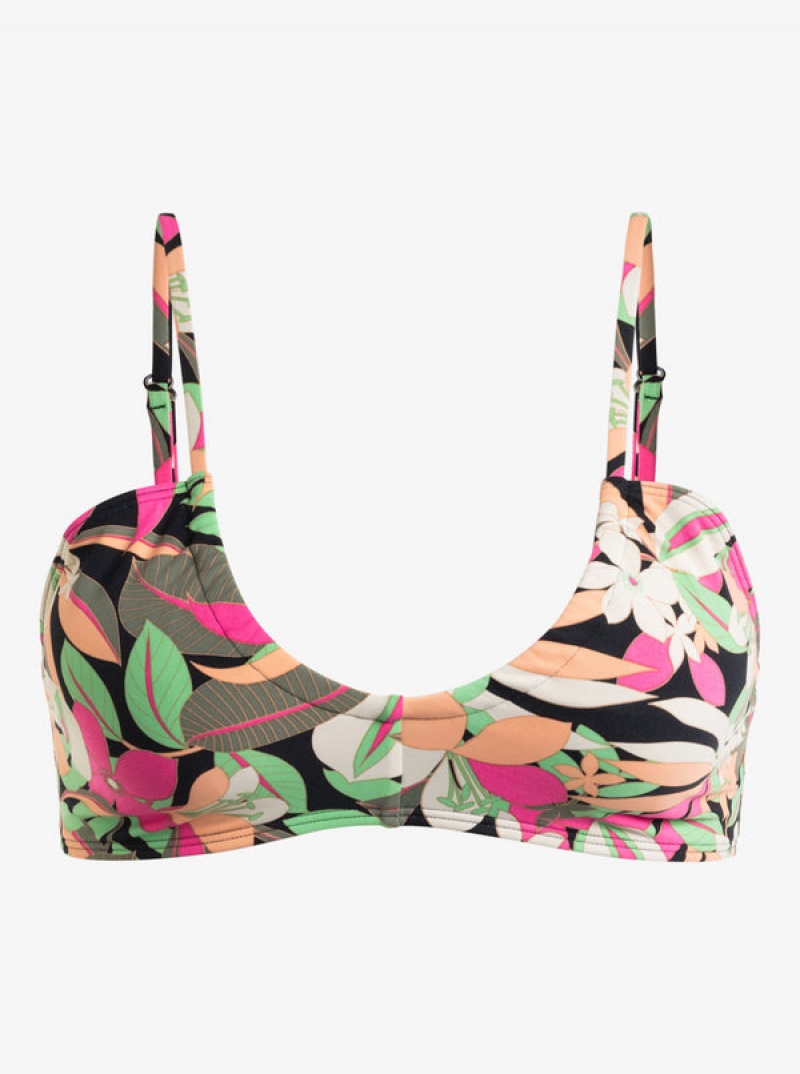 Roxy Printed Beach Classics Bra Bikini Tops | 70924-HIQZ