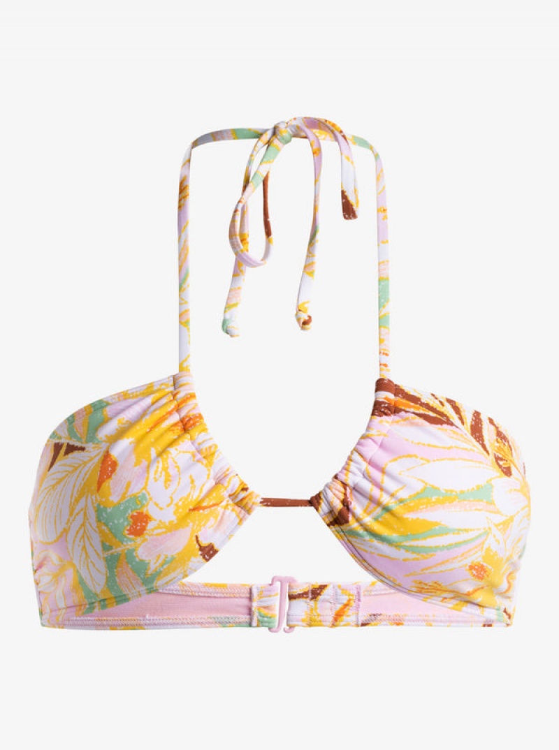 Roxy Printed Beach Classics Fashion Triangle Bikini Tops | 46128-DFXR