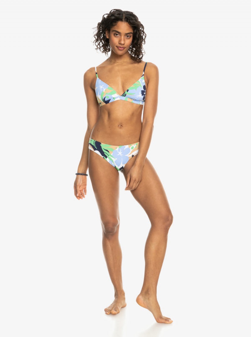 Roxy Printed Beach Classics Fixed Triangle Bikini Tops | 86204-HUWE