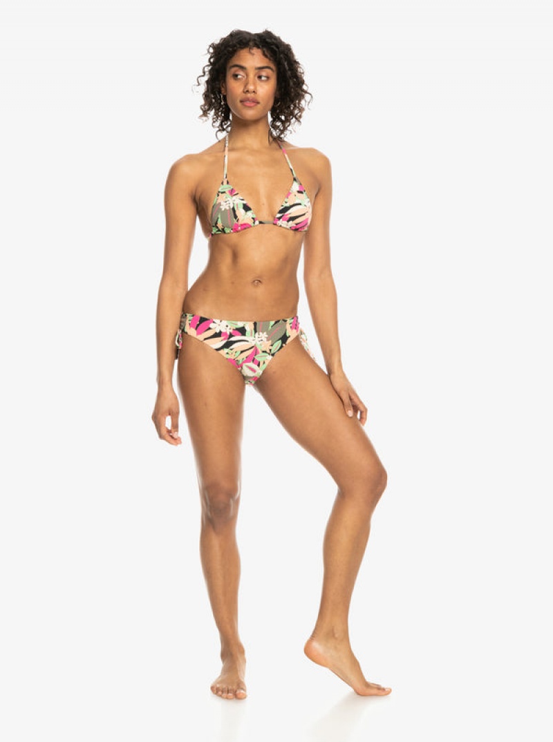 Roxy Printed Beach Classics Hipster Side-Tie Bikini Bottoms | 48273-TQVM