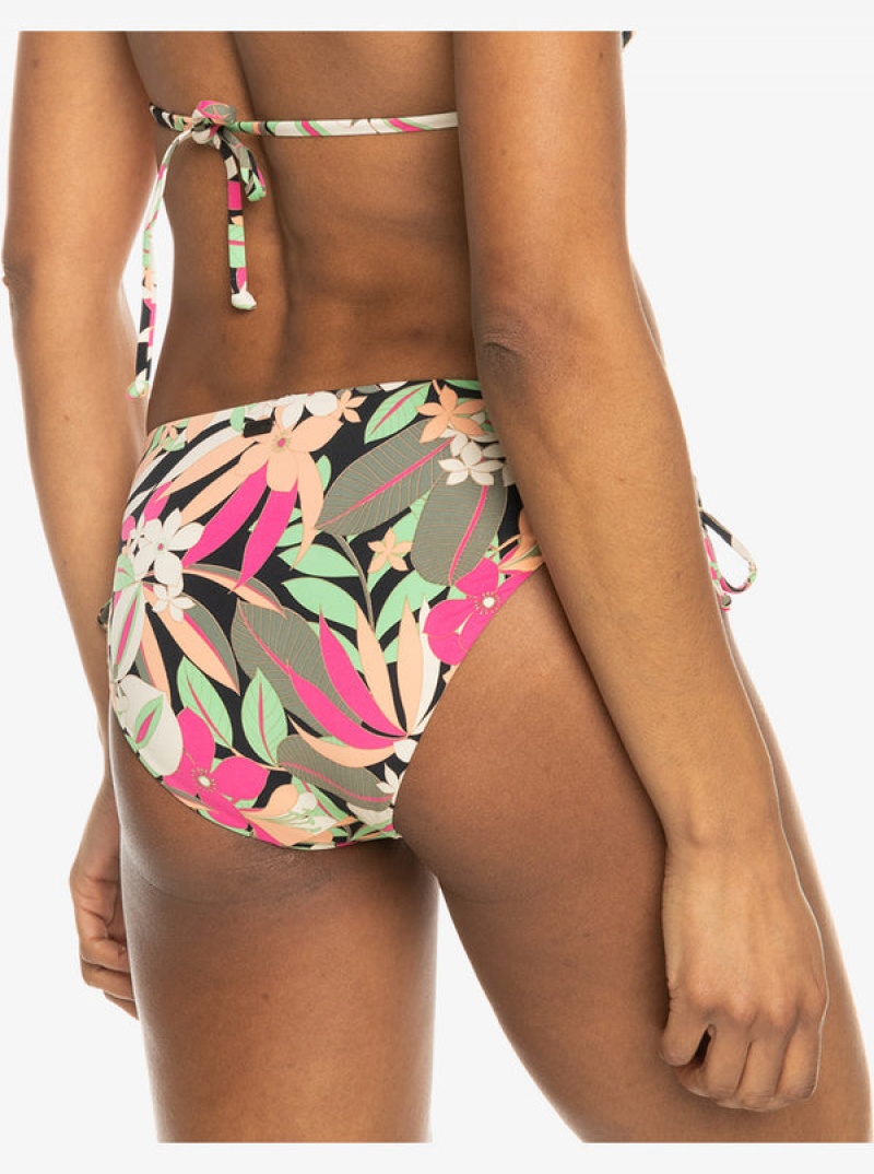 Roxy Printed Beach Classics Hipster Side-Tie Bikini Bottoms | 48273-TQVM