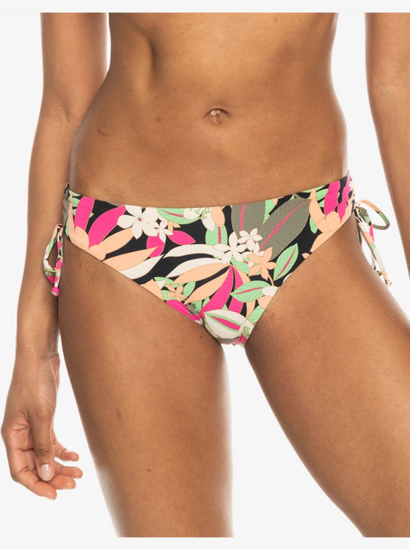 Roxy Printed Beach Classics Hipster Side-Tie Bikini Bottoms | 48273-TQVM