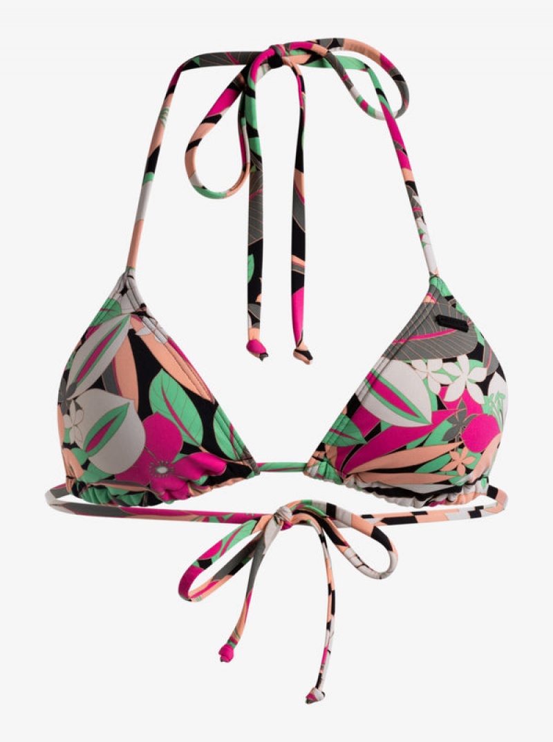 Roxy Printed Beach Classics Mini Tiki Tri Bikini Tops | 49380-ZCEF