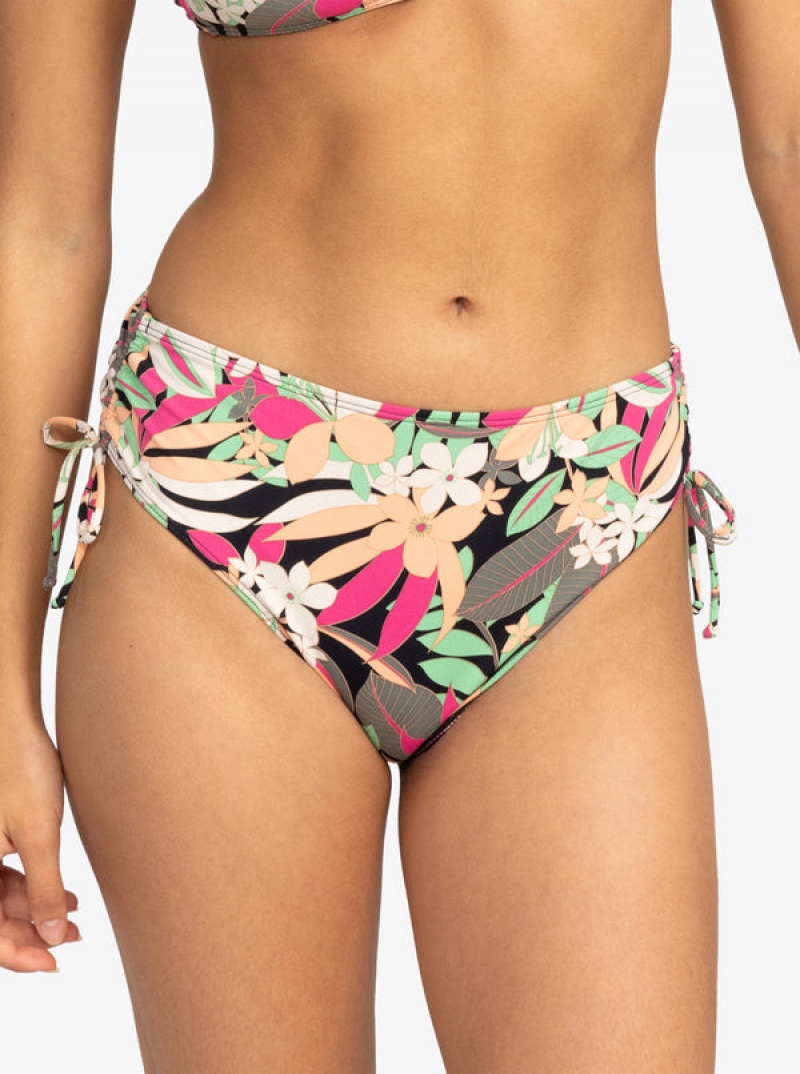 Roxy Printed Beach Classics Moderate Side-Tie Bikini Bottoms | 86079-NGWU