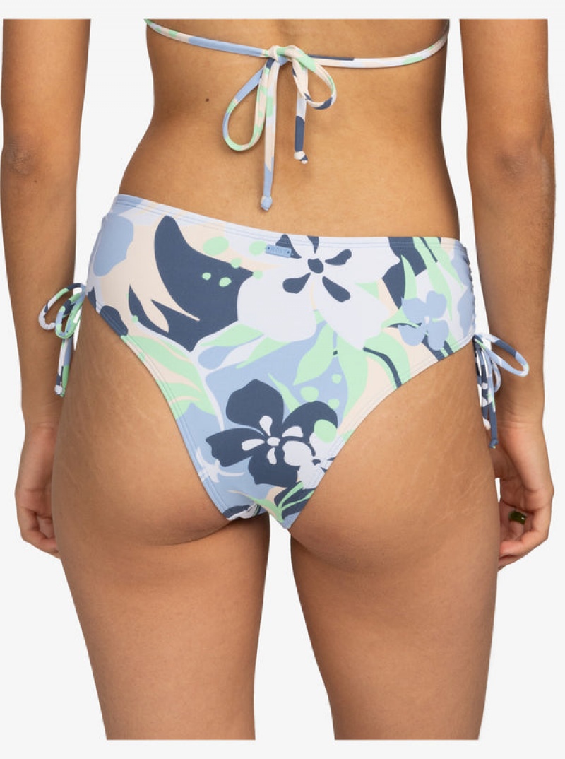 Roxy Printed Beach Classics Moderate Side-Tie Bikini Bottoms | 05923-JUEM