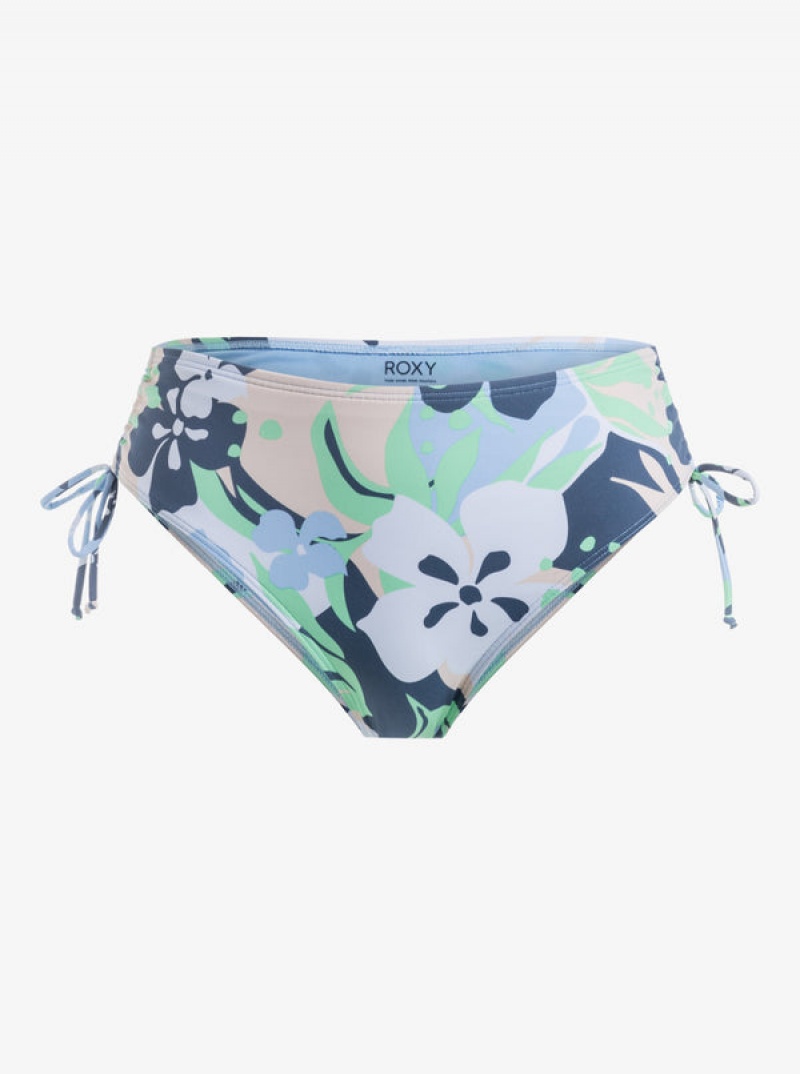 Roxy Printed Beach Classics Moderate Side-Tie Bikini Bottoms | 05923-JUEM