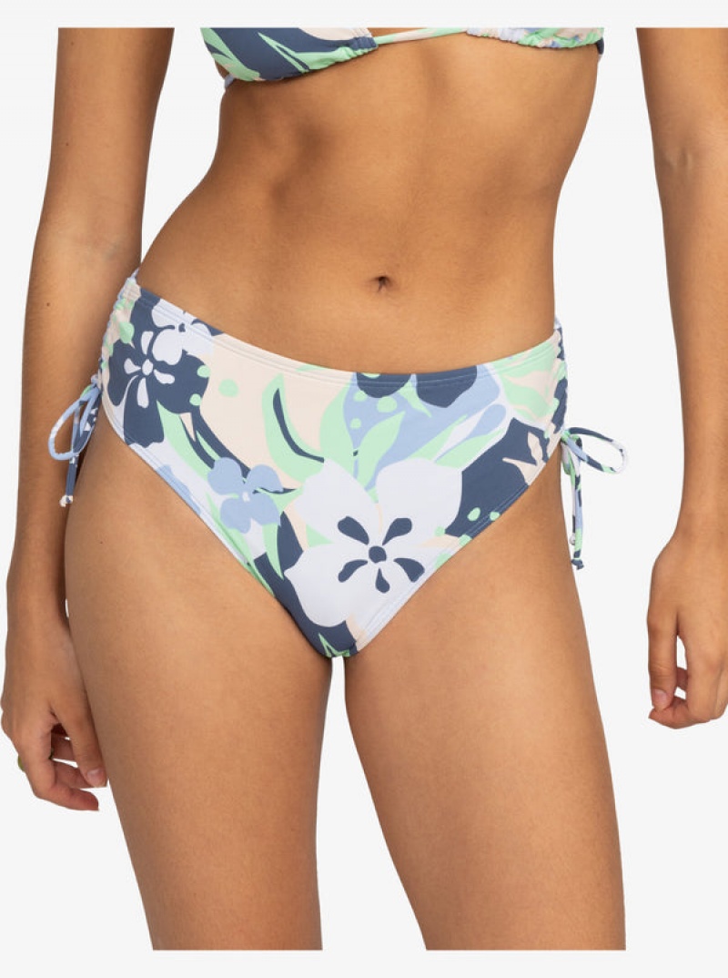 Roxy Printed Beach Classics Moderate Side-Tie Bikini Bottoms | 05923-JUEM