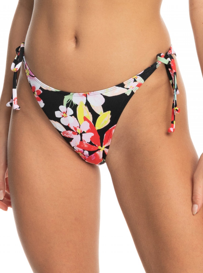 Roxy Printed Beach Classics Tie Side High Leg Cheeky Bikini Bottoms | 24391-TNGD