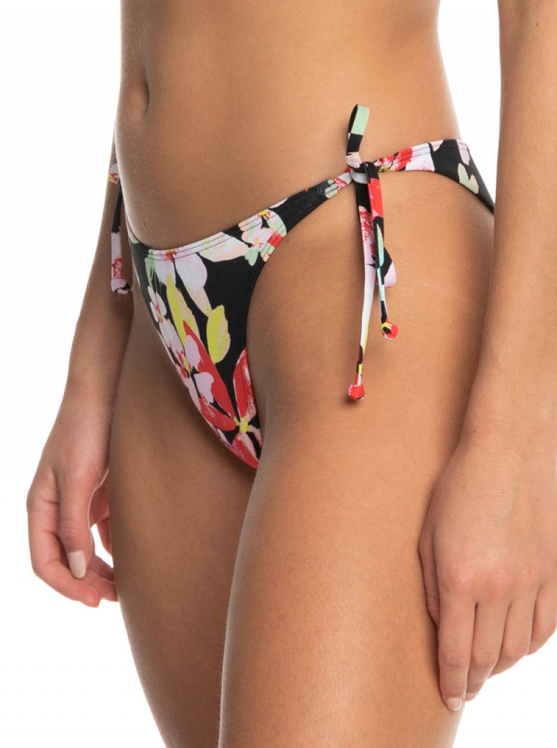 Roxy Printed Beach Classics Tie Side High Leg Cheeky Bikini Bottoms | 24391-TNGD