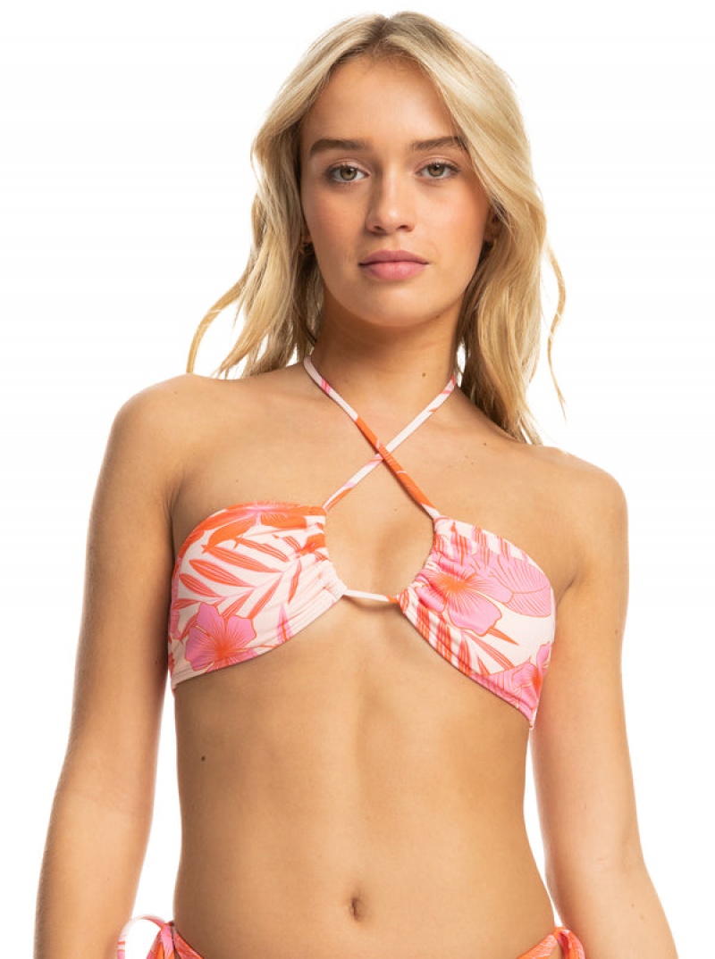 Roxy Printed Beach Classics Triangle Bikini Tops | 61459-TSAY