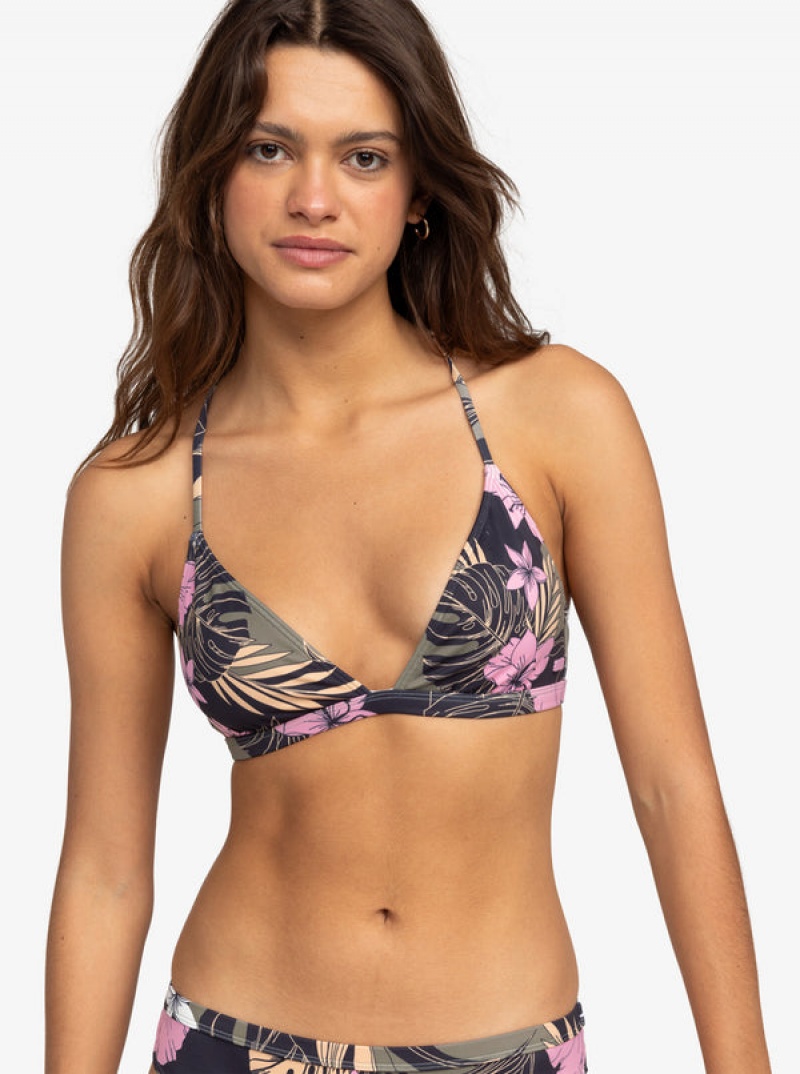 Roxy Pro The Cut Back Fixed Triangle Bikini Tops | 56219-DAMH