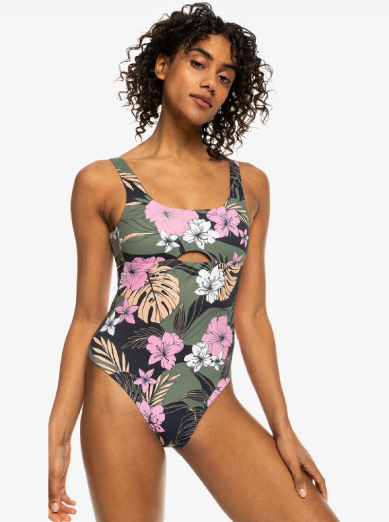 Roxy Pro The Double Line One-Piece Swimsuits | 01972-GSPU