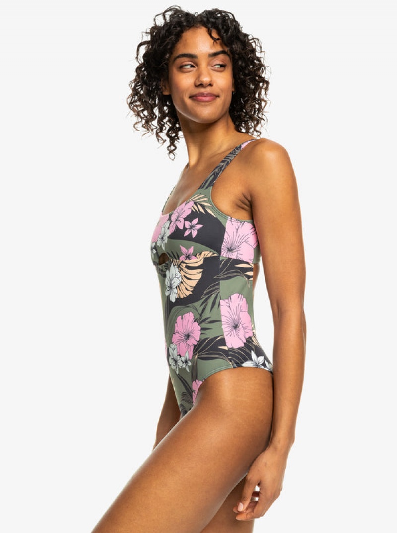 Roxy Pro The Double Line One-Piece Swimsuits | 01972-GSPU