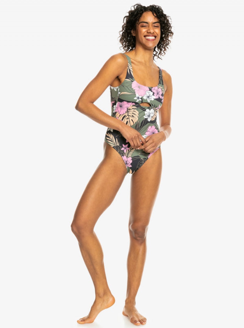 Roxy Pro The Double Line One-Piece Swimsuits | 01972-GSPU