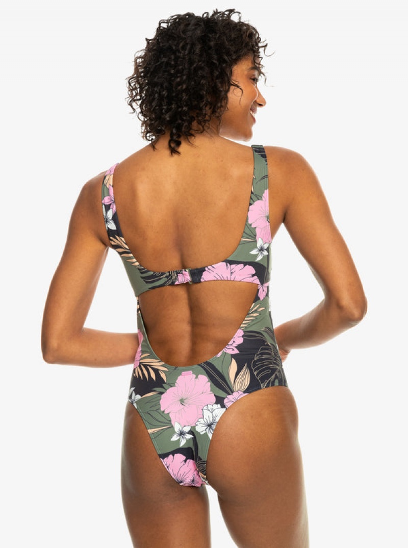 Roxy Pro The Double Line One-Piece Swimsuits | 01972-GSPU