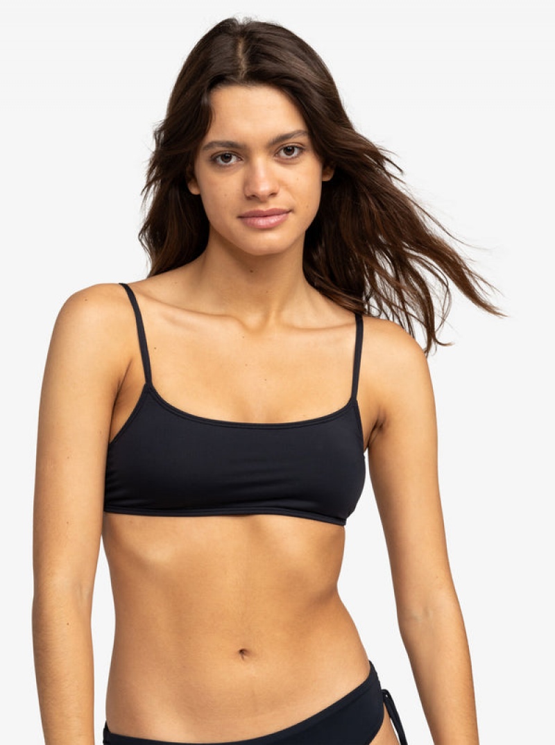 Roxy Solid Beach Classics Bralette Bikini Tops | 20873-WTBK