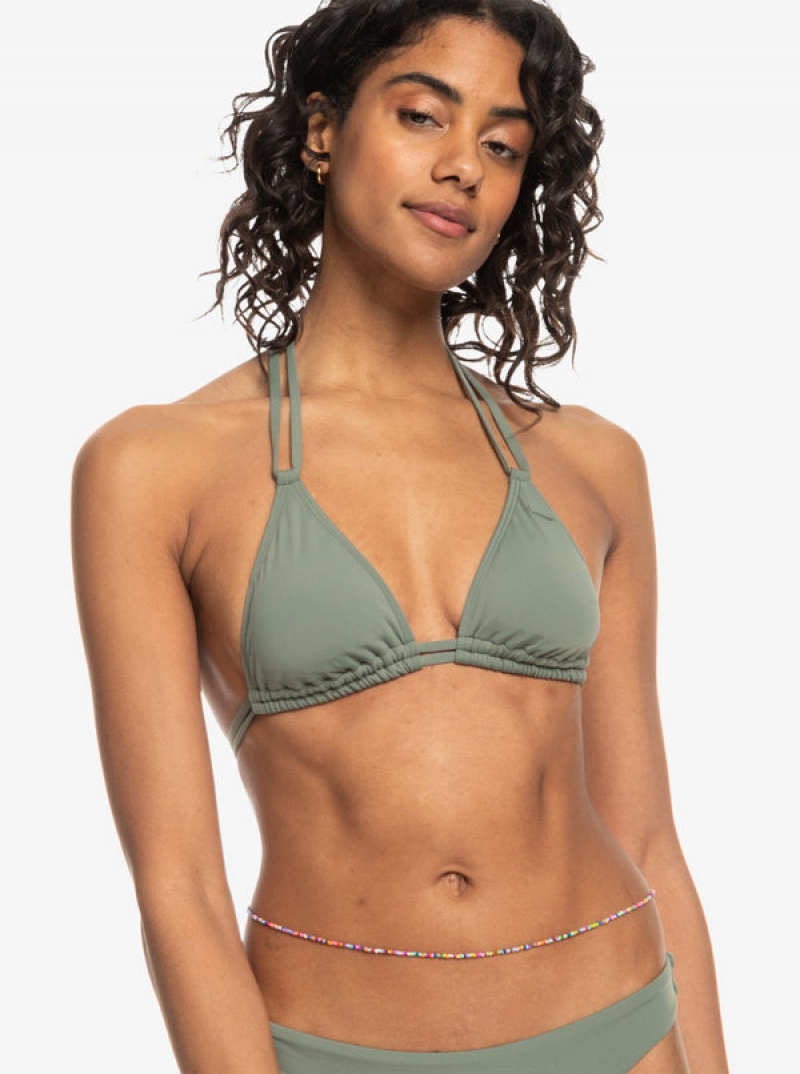 Roxy Solid Beach Classics Mini Tikitri Bikini Tops | 31840-GMTI