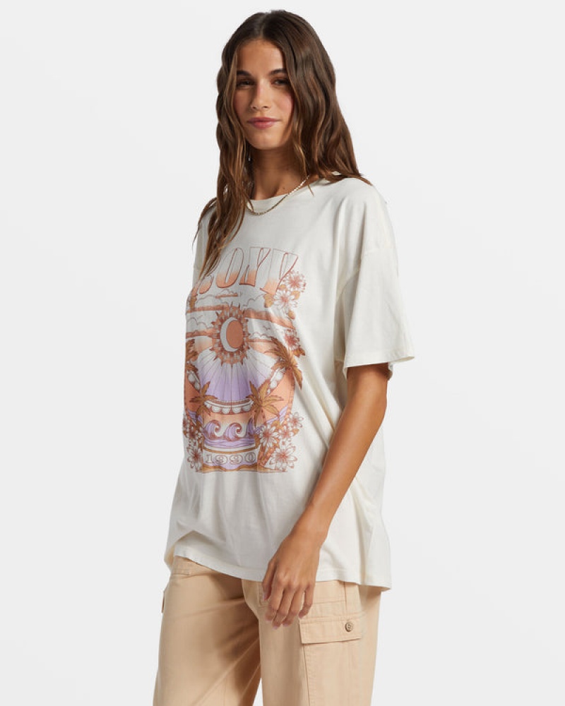 Roxy Star Chart Oversized Boyfriend T-shirts | 43185-GVNI