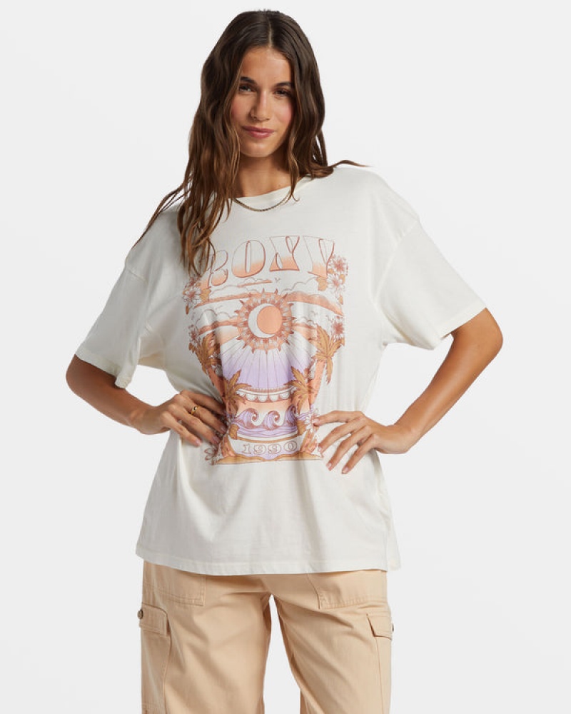 Roxy Star Chart Oversized Boyfriend T-shirts | 43185-GVNI