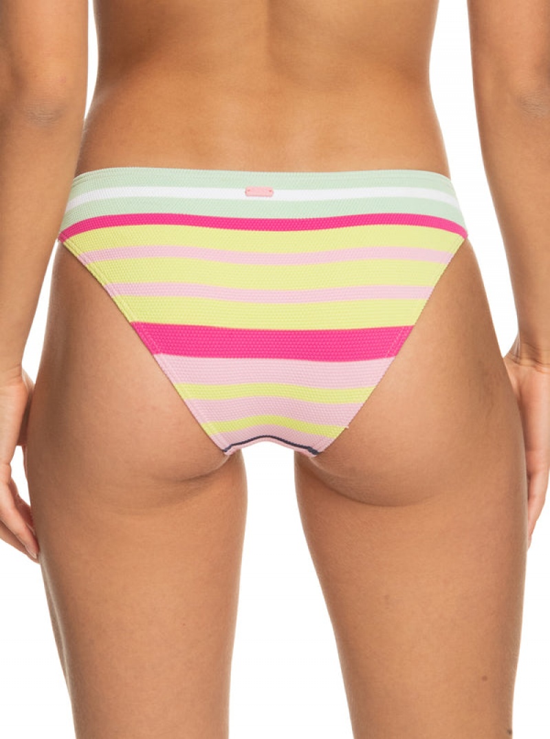 Roxy Stripe Soul Mid Waist Bikini Bottoms | 32781-AKBC