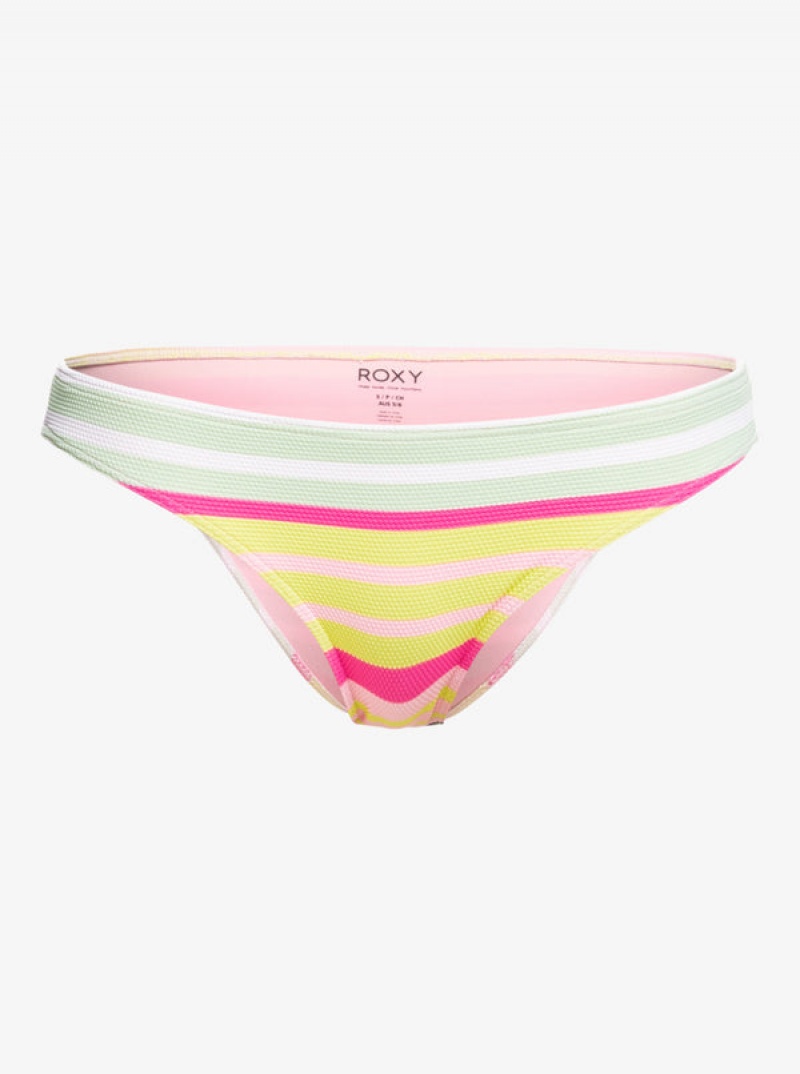 Roxy Stripe Soul Mid Waist Bikini Bottoms | 32781-AKBC