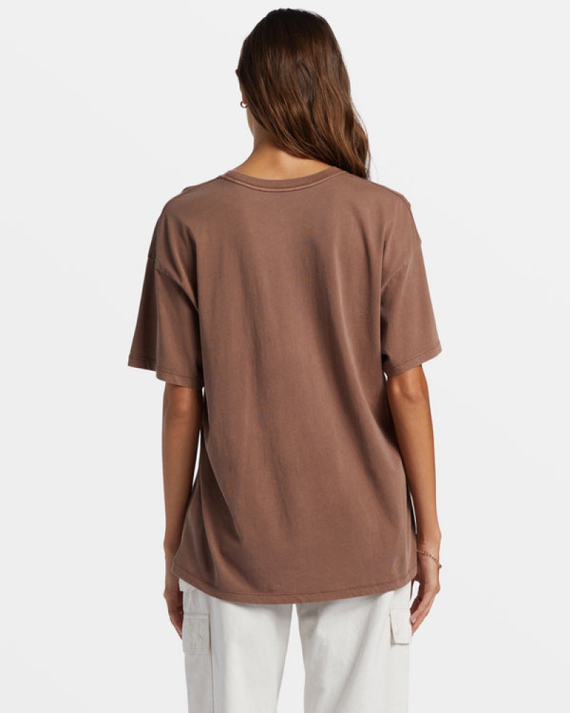 Roxy Sunny Days Oversized Boyfriend T-shirts | 85026-HAMV