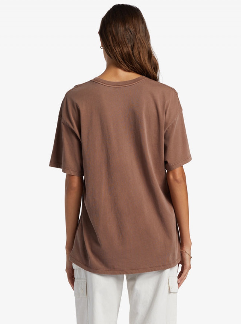 Roxy Sunny Days Oversized Boyfriend T-shirts | 85026-HAMV