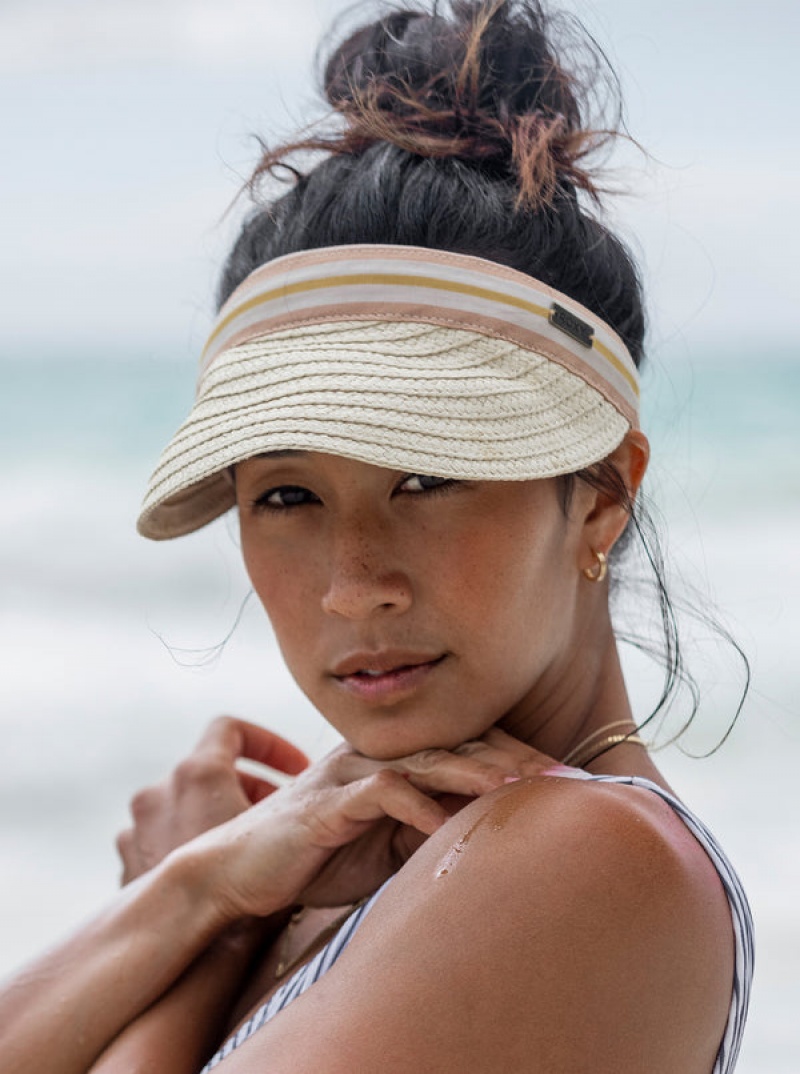 Roxy Sunny Morning Straw Visor Hats | 12469-SZCJ