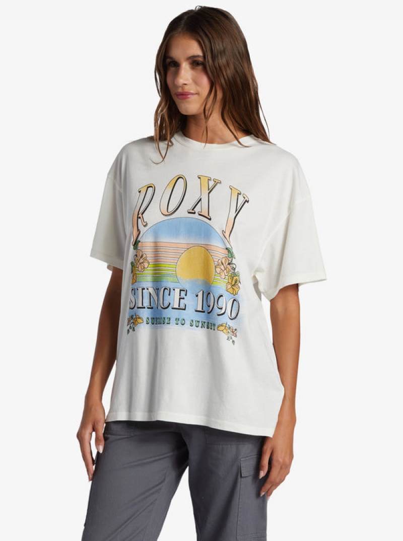 Roxy Sunrise To Sunset Oversized Boyfriend T-shirts | 93426-RDOP