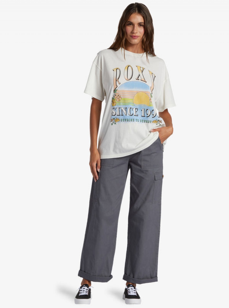 Roxy Sunrise To Sunset Oversized Boyfriend T-shirts | 93426-RDOP