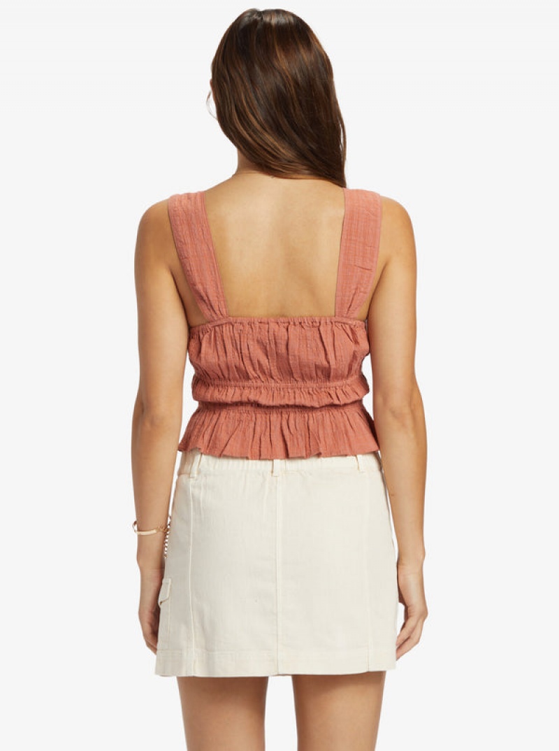 Roxy Sunset Mist Ruched Tops | 27964-DFEK