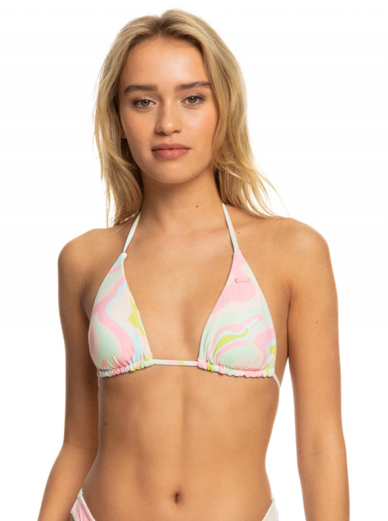 Roxy Tropics Hype Reversible Tiki Tri Bikini Tops | 04178-RSQJ