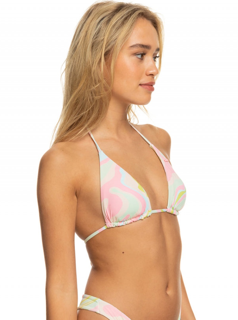 Roxy Tropics Hype Reversible Tiki Tri Bikini Tops | 04178-RSQJ