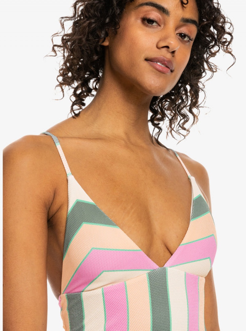 Roxy Vista Stripe One-Piece Swimsuits | 68549-KDCW