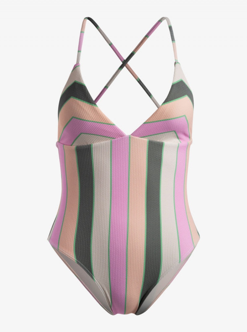 Roxy Vista Stripe One-Piece Swimsuits | 68549-KDCW