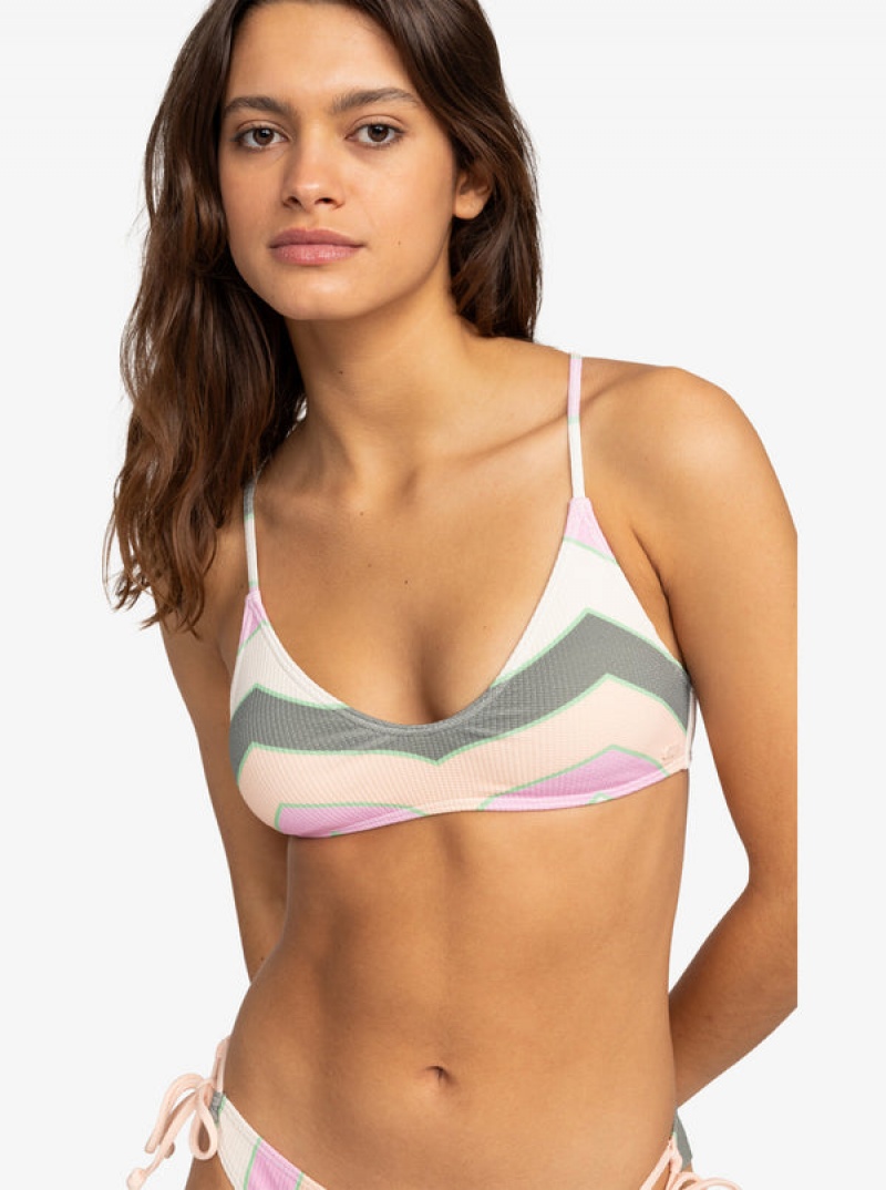 Roxy Vista Stripe Strappy Bra Bikini Tops | 89146-ULAJ