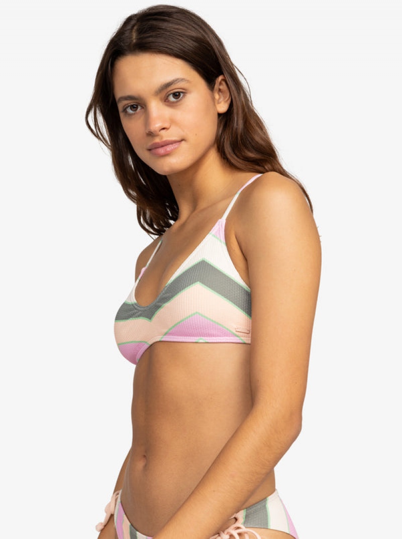 Roxy Vista Stripe Strappy Bra Bikini Tops | 89146-ULAJ