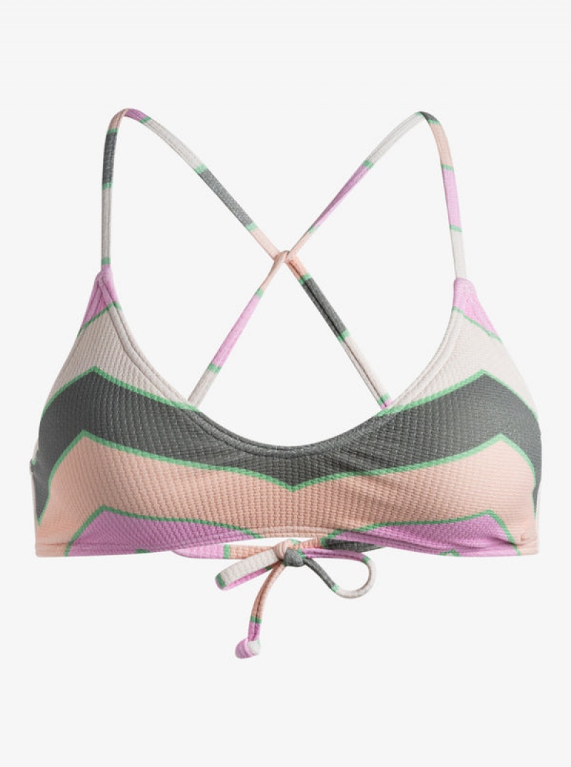 Roxy Vista Stripe Strappy Bra Bikini Tops | 89146-ULAJ