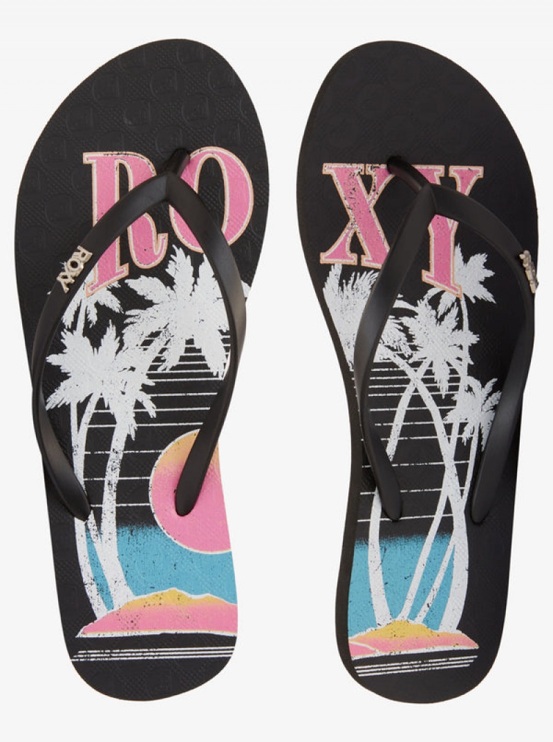 Roxy Viva Stamp Flip Flops | 52740-VBKO