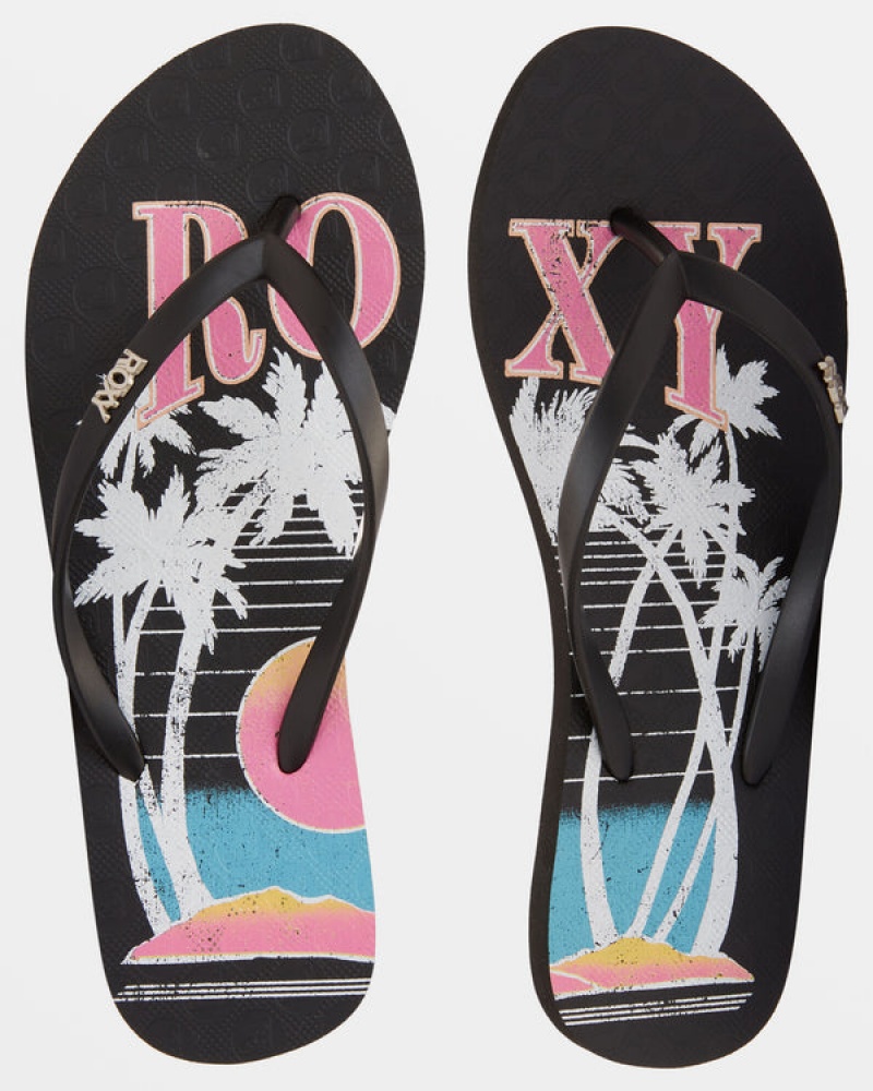 Roxy Viva Stamp Flip Flops | 52740-VBKO