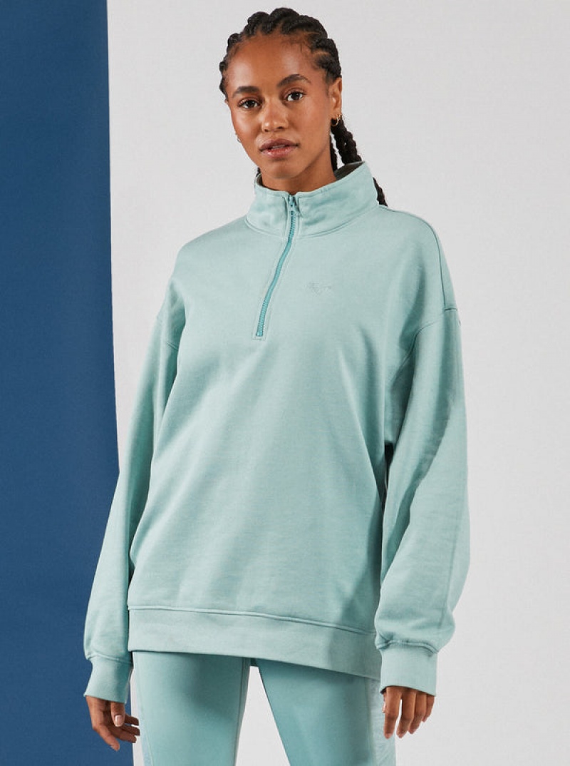 Roxy Waves Of Warmth Half-Zip Fleece Loungewear | 24691-HBOQ