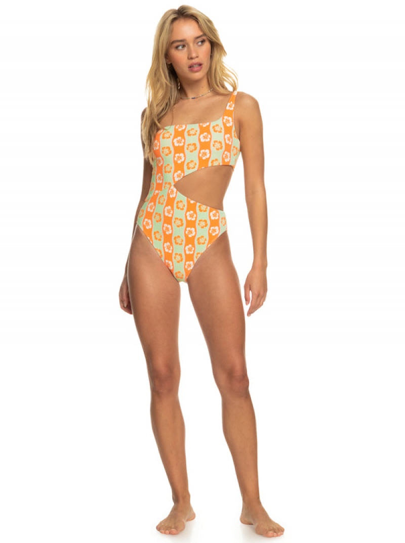 Roxy Wavy Babe One-Piece Swimsuits | 70853-RKCL