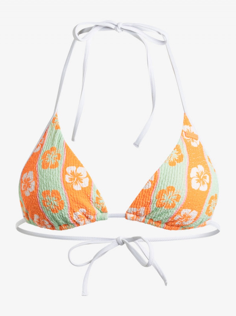 Roxy Wavy Babe Tiki Tri Bikini Tops | 25614-XOTY