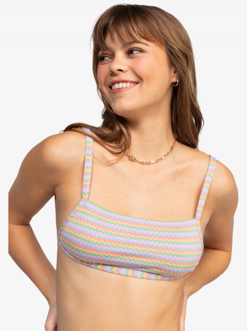 Roxy Wavy Stripe Bralette Bikini Tops | 94871-OIKB