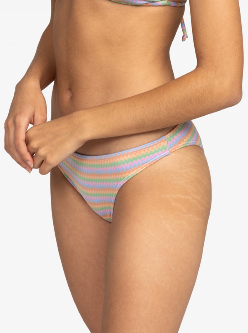 Roxy Wavy Stripe Moderate Bikini Bottoms | 37519-OGIW