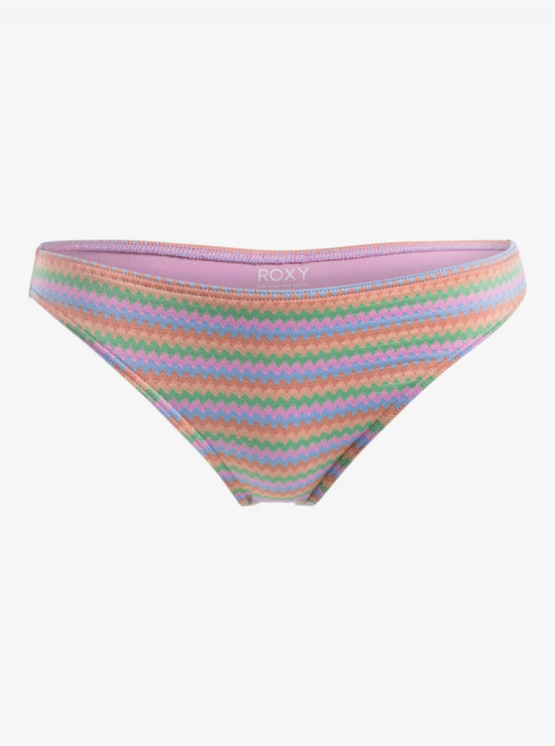 Roxy Wavy Stripe Moderate Bikini Bottoms | 37519-OGIW