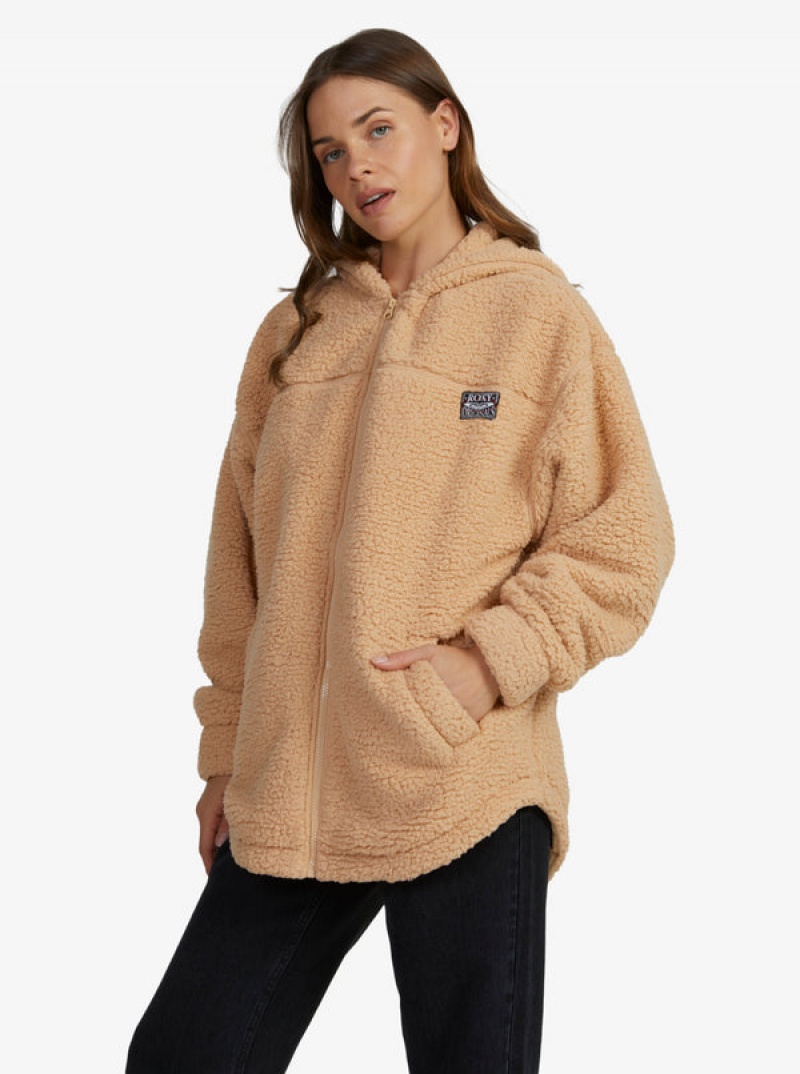 Roxy Weekend Plans Polar Zip-Up Fleece Tops | 37421-CXRQ